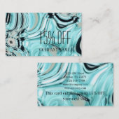 Carte De Visite Salon d'aquarelle bleu abstrait SPA (Devant / Derrière)
