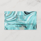 Carte De Visite Salon d'aquarelle bleu abstrait SPA (Dos)