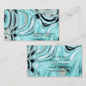 Carte De Visite Salon d'aquarelle bleu abstrait SPA (Devant / Derrière)