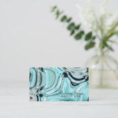 Carte De Visite Salon d'aquarelle bleu abstrait SPA (Debout devant)