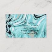Carte De Visite Salon d'aquarelle bleu abstrait SPA (Dos)