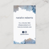 Carte De Visite Salon d'aquarelle pour ciseaux de cheveux et logo  (Dos)