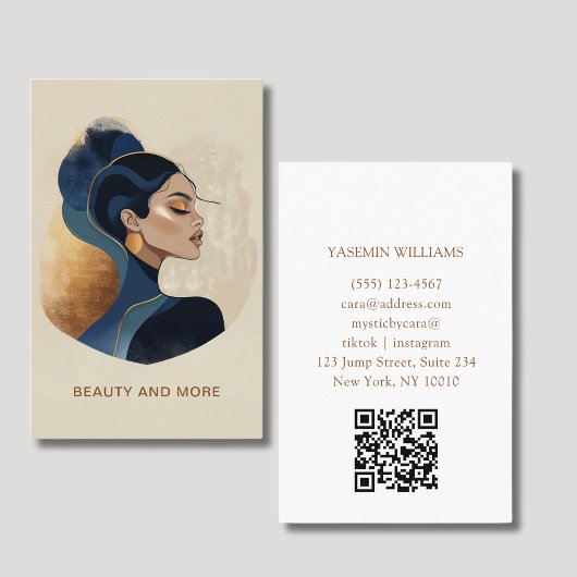 Carte De Visite Salon d'aquarelle pour femme QR Code