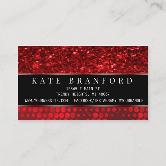 Carte De Visite Salon d'art manucure de la Parties scintillant Dee (Dos)