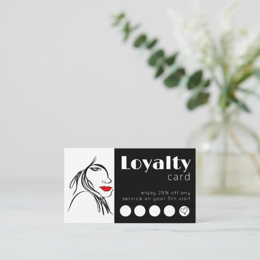 Carte De Visite Salon d'Art Moderne Simple Line Ajouter Votre Logo (Debout devant)