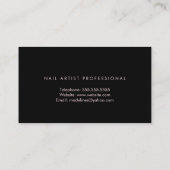 Carte De Visite Salon d'Artiste-Clou Rose Faux Parties scintillant (Dos)