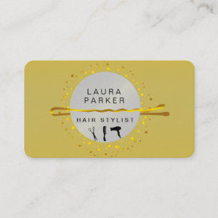 Carte De Visite Salon d'artiste maquillage Gold Hair Stlist