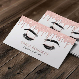 Carte De Visite Salon d'artiste maquillage Rose Gold Lashes & Brow