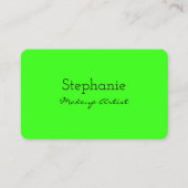 Carte De Visite Salon d'artiste maquilleur couleur vert néon  (Devant)