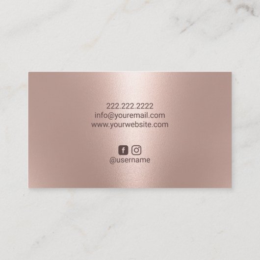 Carte De Visite Salon d'artiste moderne Rose en marbre doré, cheve (Dos)