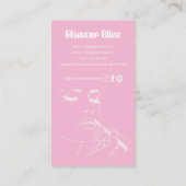Carte De Visite Salon d'artistes de maquillage rose Fuchsia (Dos)