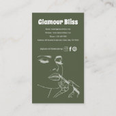 Carte De Visite Salon d'artistes de maquillage vert vibre (Dos)