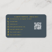 Carte De Visite Salon d'auto-amour jaune et charbon (Dos)