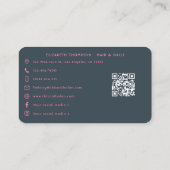 Carte De Visite Salon d'auto-amour rose et charbon (Dos)