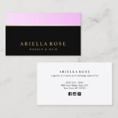 Carte De Visite Salon de beauté Black Lavender Ombre (Devant / Derrière)