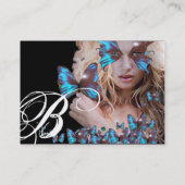 Carte De Visite SALON DE BEAUTÉ BLEUE, MAKEUP ARTIST monogramme (Dos)