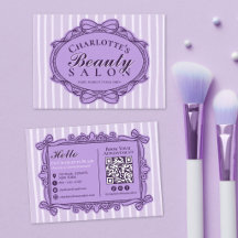 Salon de Beauté Cadre à Ruban Vintage Violet