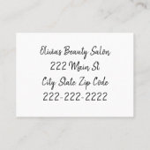 Carte de visite, Salon de beauté Cartes de visite (Dos)