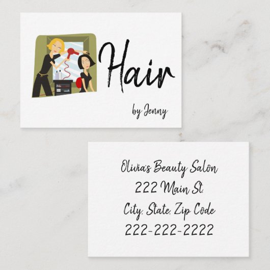 Carte de visite, Salon de beauté Cartes de visite (Devant / Derrière)