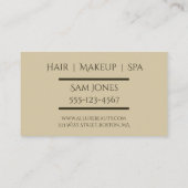 Carte De Visite Salon de beauté, Cheveux, Maquillage, Spa (Dos)
