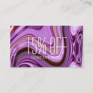Carte De Visite salon de beauté chic abstrait Metallic Purple Swir