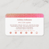 Carte De Visite Salon de Beauté Chic Pink Sparkle Fidélité (Dos)