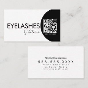 Carte De Visite Salon de beauté Cils  Cils QR CODE   