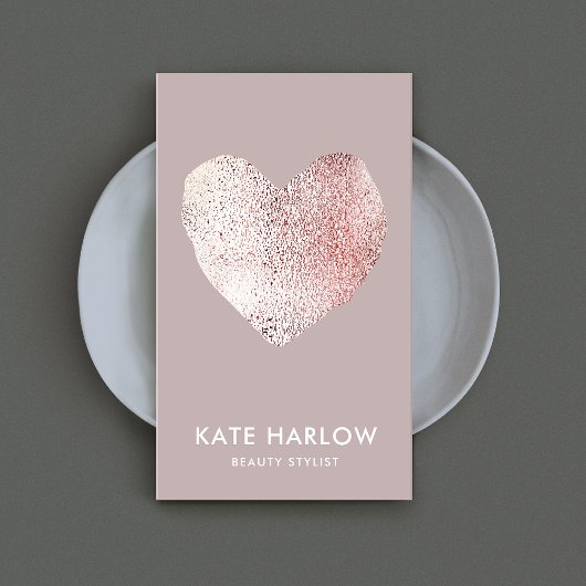 Carte De Visite Salon de beauté Coeur Rose Bleu