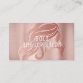 Carte De Visite Salon de beauté coiffeuse Rose brossé métal or (Dos)