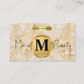 Carte De Visite Salon de beauté Coiffure maquillage Artiste marbre (Devant)