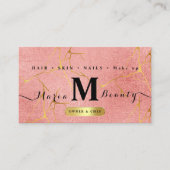 Carte De Visite Salon de beauté Coiffure maquillage Artiste Rose o (Devant)