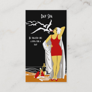 Carte de visite Salon de beauté Day Spa Diva rétro