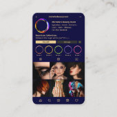 Carte De Visite Salon de Beauté de cheveux moderne Midnight Blue I (Devant)