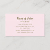 Carte De Visite Salon de beauté de la femme rose rétro (Dos)