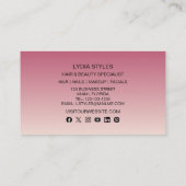 Carte De Visite Salon de beauté des cheveux Professional Photo mod (Dos)