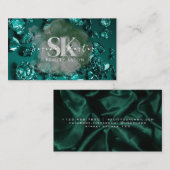 Carte De Visite Salon de beauté Diamants verts (Devant / Derrière)