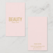 Carte De Visite Salon de beauté doré moderne maquillage rose vif t (Devant / Derrière)