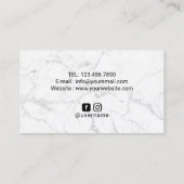 Carte De Visite Salon de beauté du marbre bleu bleu foncé géométri (Dos)