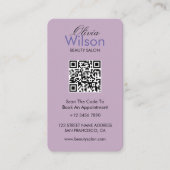 Carte De Visite Salon de beauté élégant moderne code QR monogrammé (Devant)