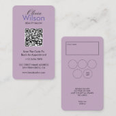 Carte De Visite Salon de beauté élégant moderne code QR monogrammé (Devant / Derrière)