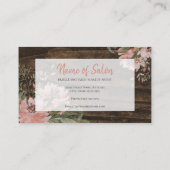 Carte De Visite Salon de beauté et de coiffure Rustique Bois foncé (Dos)