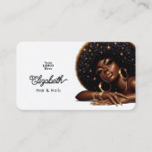 Carte De Visite Salon de beauté et de manucure Afro Chic étincelan (Devant)