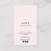 Carte De Visite salon de beauté et de maquillage moderne (Dos)