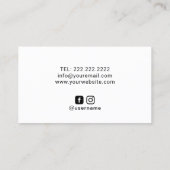 Carte De Visite Salon de beauté et SPA Abstrait Black Spiral (Dos)