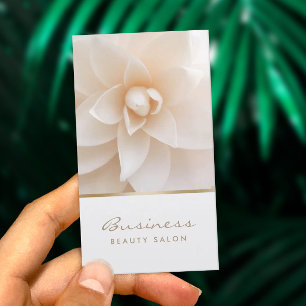 Carte De Visite Salon de beauté floral blanc élégant de maquilleur