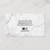 Carte De Visite Salon de beauté géométrique de marbre rose moderne (Dos)