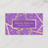 Carte De Visite Salon de beauté Gold Geometry Purple Parties scint (Devant)