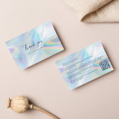 Carte De Visite Salon de beauté Holographique QR Code Script Merci