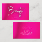 Carte De Visite Salon de beauté Hot Pink Neon (Devant / Derrière)
