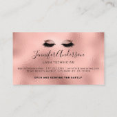 Carte De Visite Salon de beauté Lashes Pink Parties scintillant Ro (Dos)
